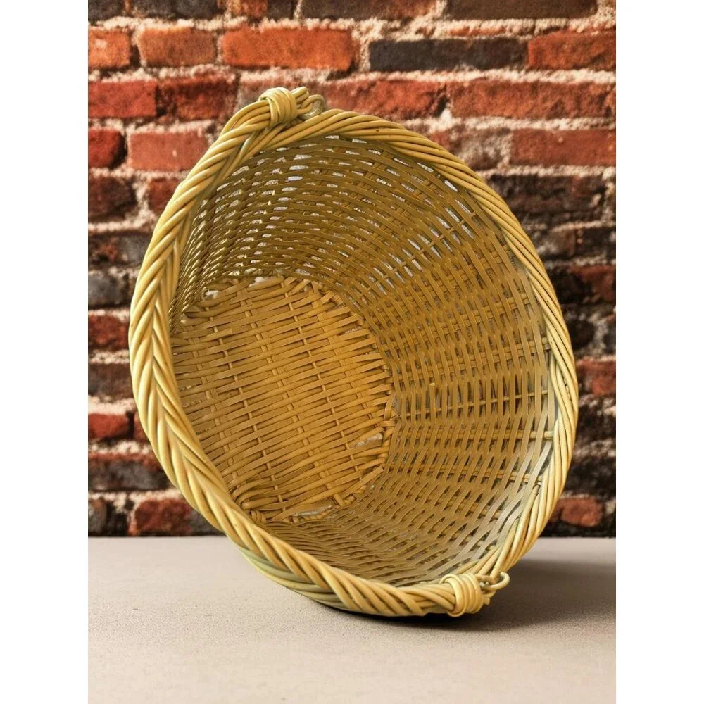 Handwoven Wicker Basket With Sturdy Handle For Storage & Decor - Picture 10 of 11